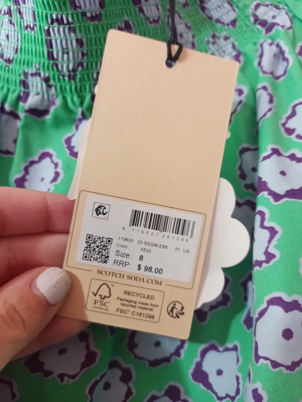 Scotch & Soda All Over Printed Off Shoulder Dress